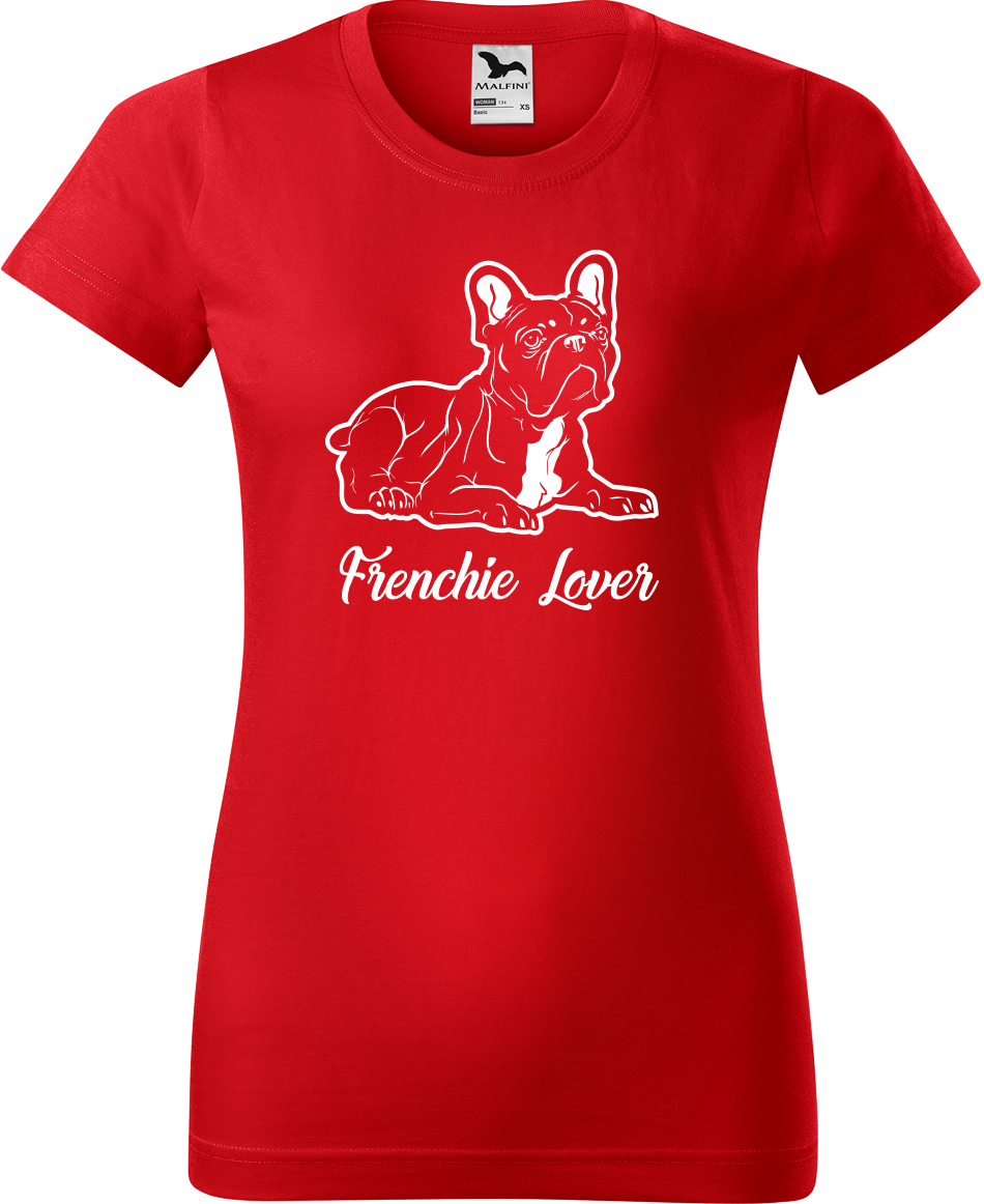 Dámské tričko s buldočkem - Frenchie Lover Velikost: L, Barva: Červená (07)