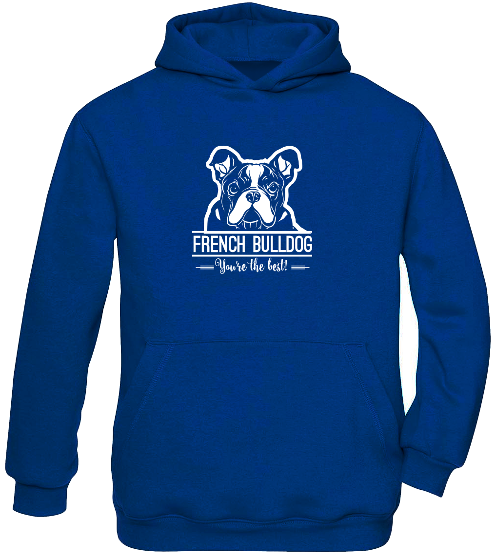 Dětská mikina s buldočkem - French Buldog Velikost: 12-14 let, Barva: Modrá (Royal Blue)