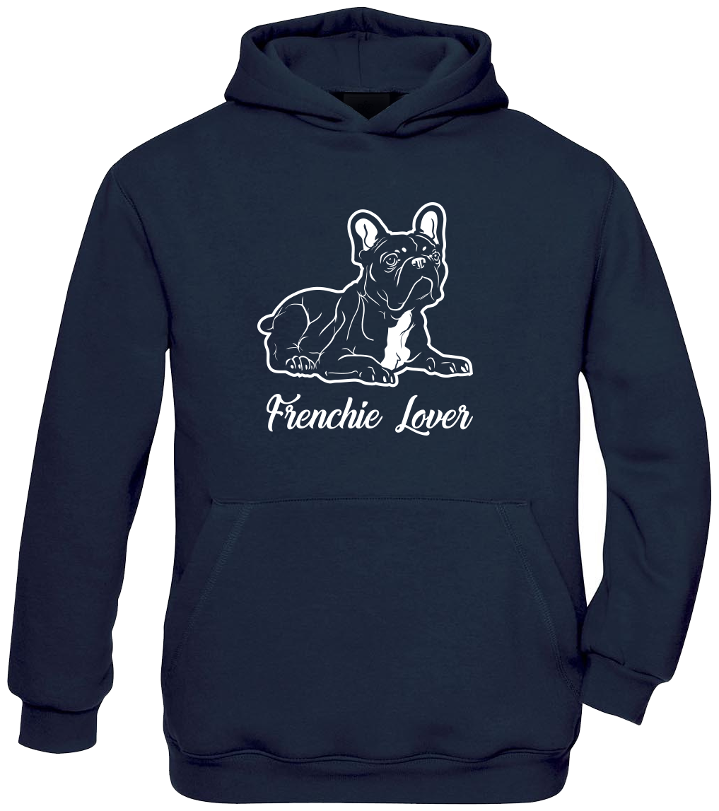 Dětská mikina s buldočkem - Frenchie Lover Velikost: 9-11 let, Barva: Tm. Modrá (Navy Blue)