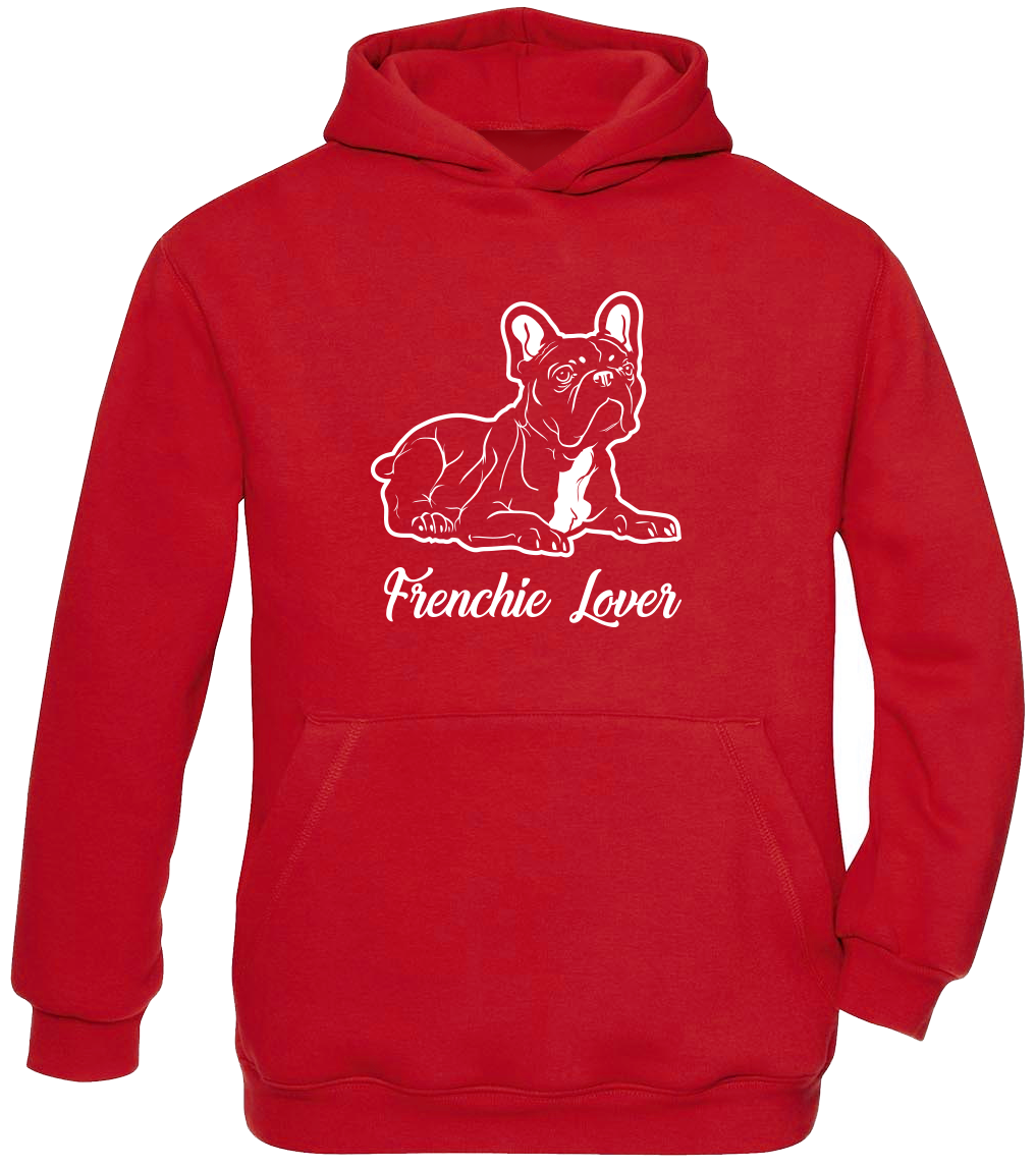Dětská mikina s buldočkem - Frenchie Lover Velikost: 7-8 let, Barva: Červená (Red)