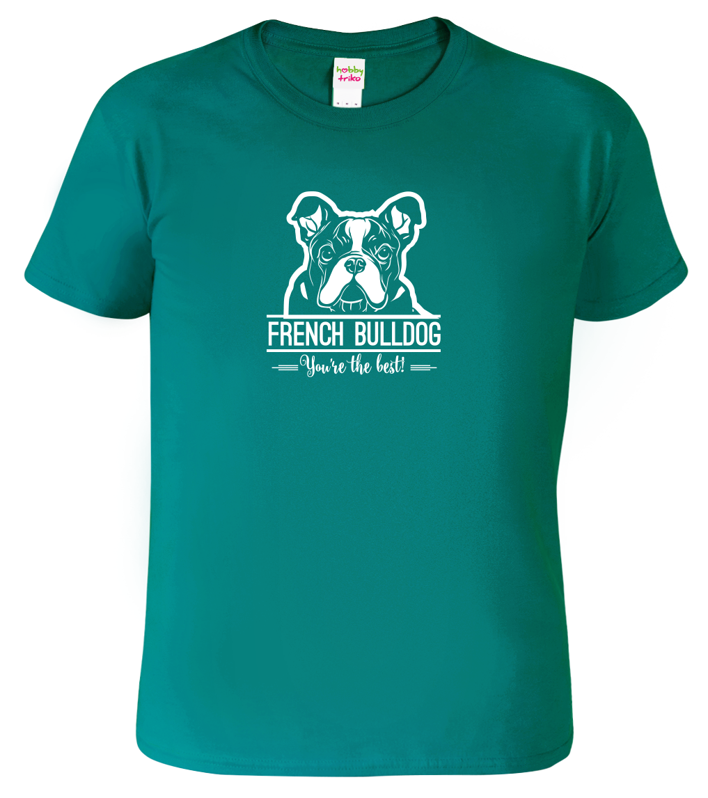 Pánské tričko s buldočkem - French Buldog Velikost: S, Barva: Emerald (19)