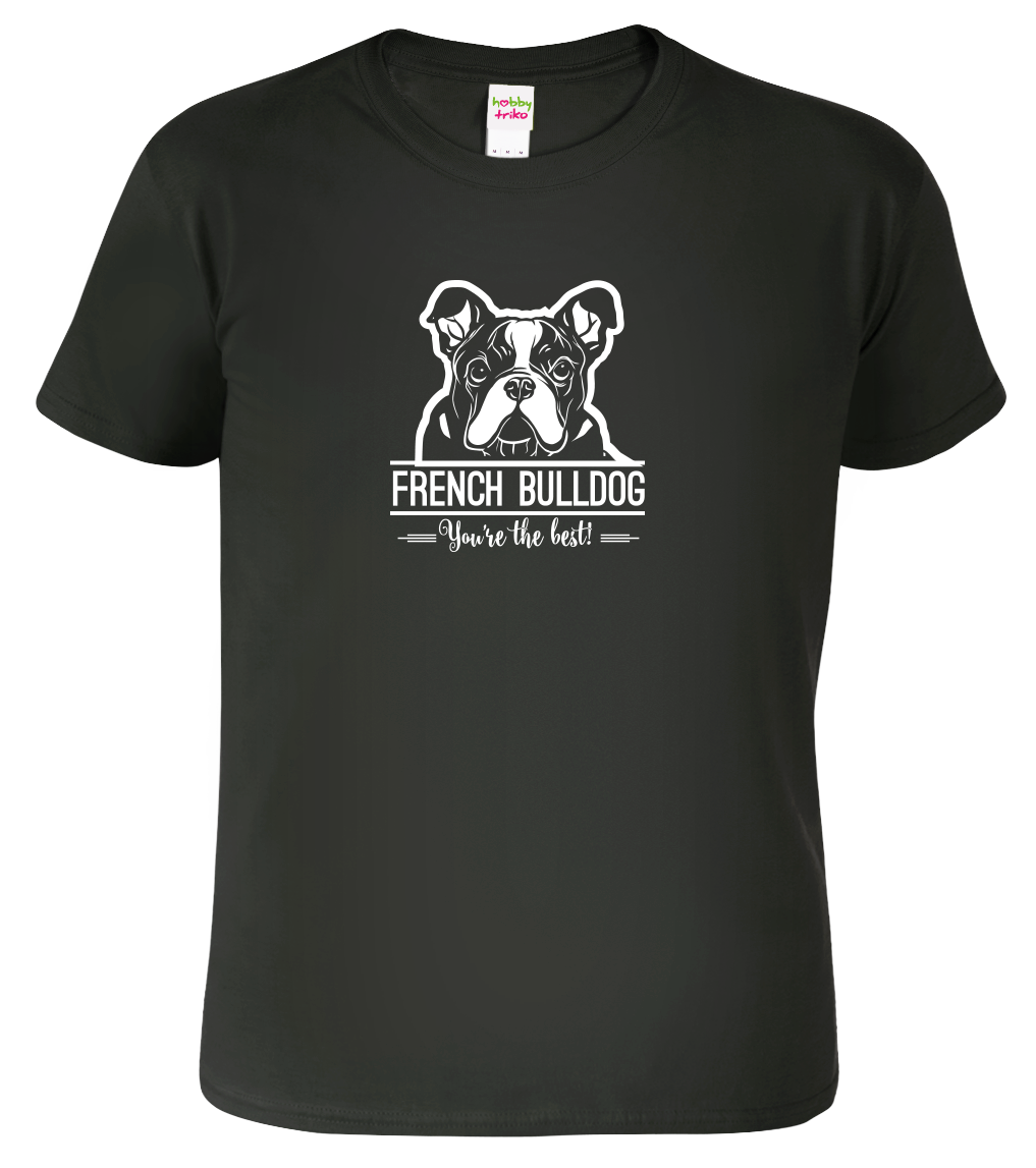 Pánské tričko s buldočkem - French Buldog Velikost: S, Barva: Černá (01)