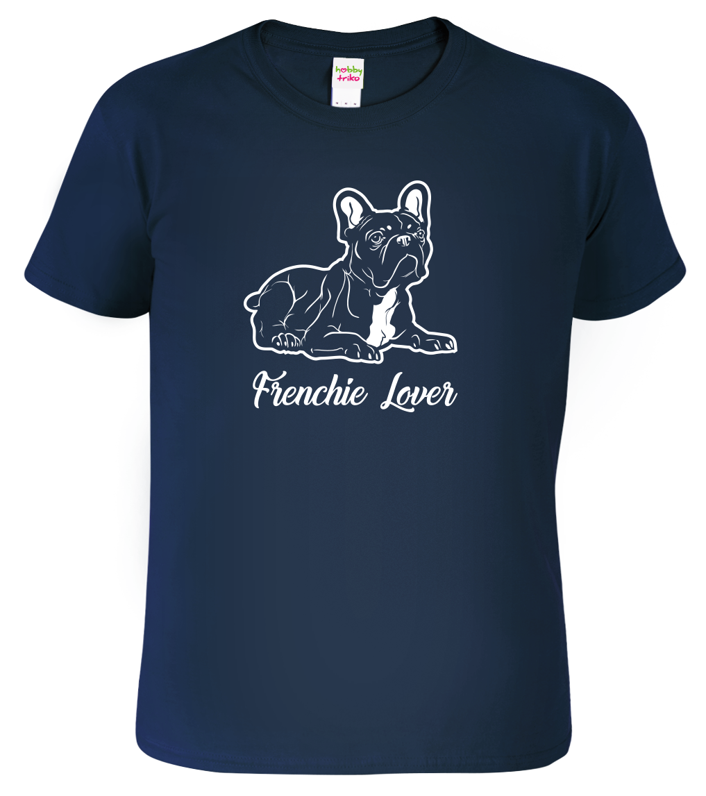 Pánské tričko s buldočkem - Frenchie Lover Velikost: 4XL, Barva: Námořní modrá (02)