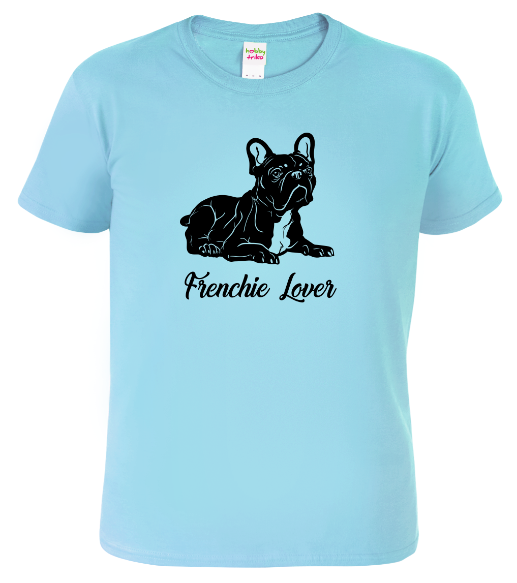 Pánské tričko s buldočkem - Frenchie Lover Velikost: M, Barva: Nebesky modrá (15)