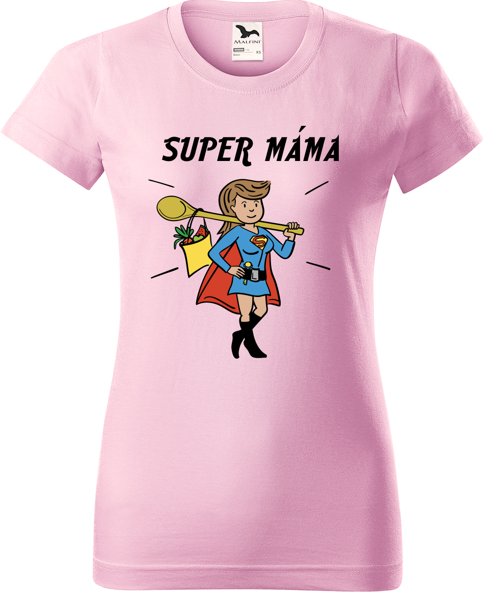 Tričko pro maminku - Super máma Velikost: L, Barva: Růžová (30)