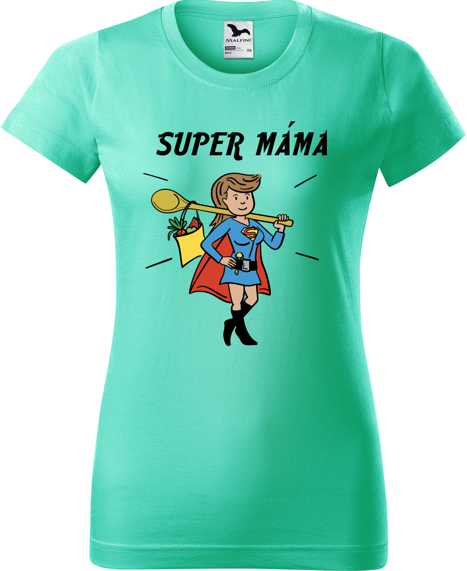 Tričko pro maminku - Super máma Velikost: XL, Barva: Mátová (95)