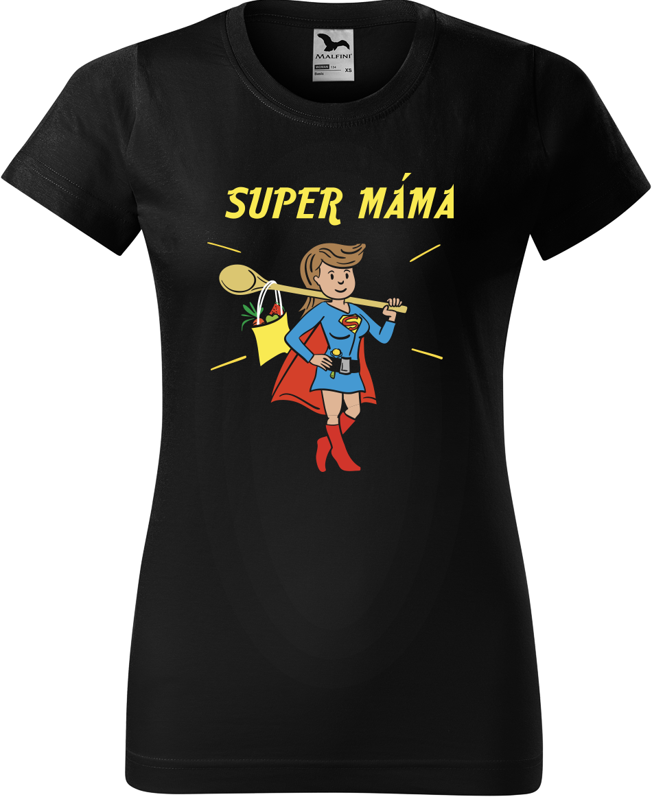 Tričko pro maminku - Super máma Velikost: M, Barva: Černá (01)