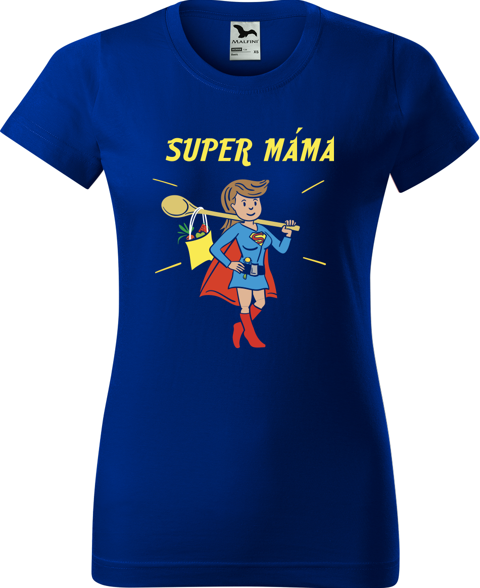 Tričko pro maminku - Super máma Velikost: S, Barva: Královská modrá (05)