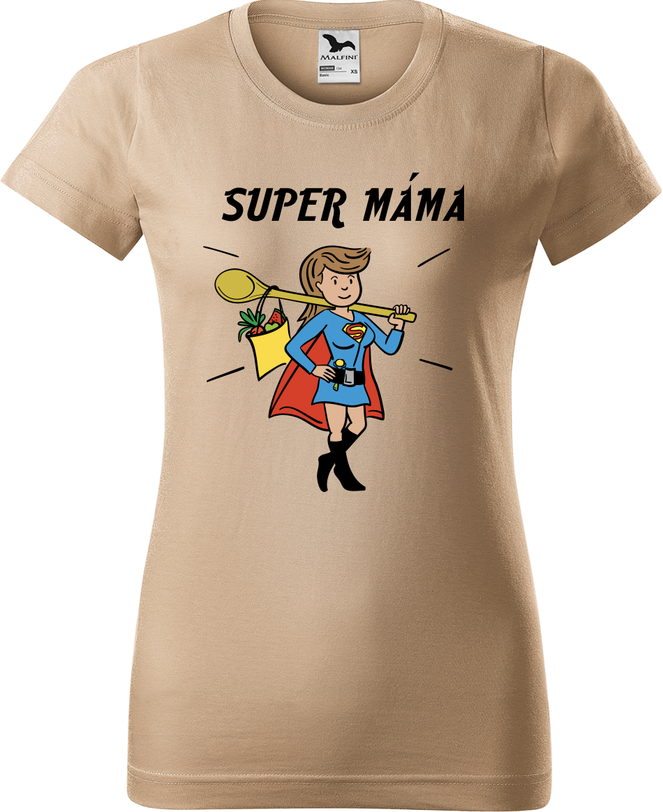 Tričko pro maminku - Super máma Velikost: XL, Barva: Béžová (51)