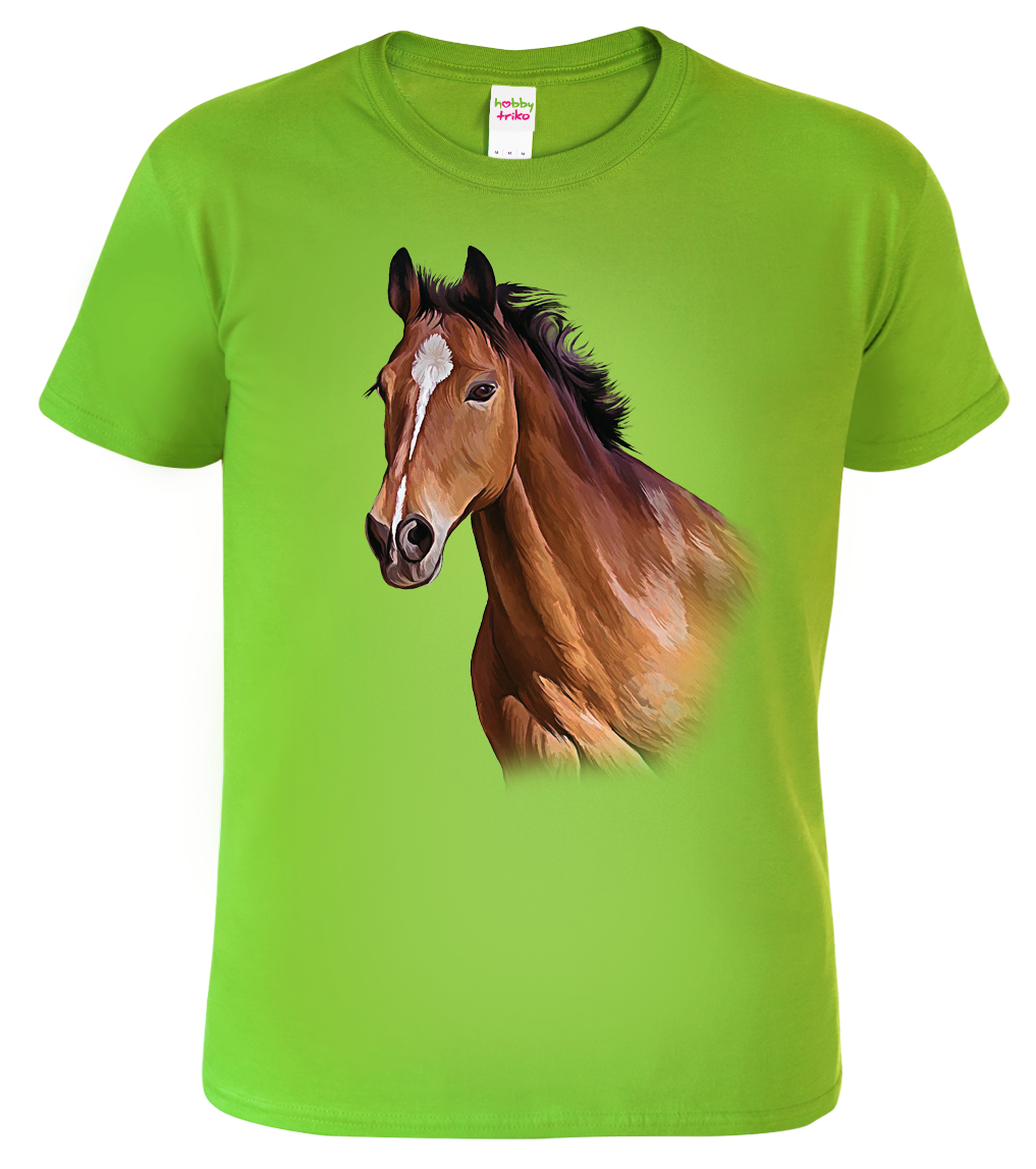 Dětské tričko s koněm - Hnědák Velikost: 4 roky / 110 cm, Barva: Apple Green (92)