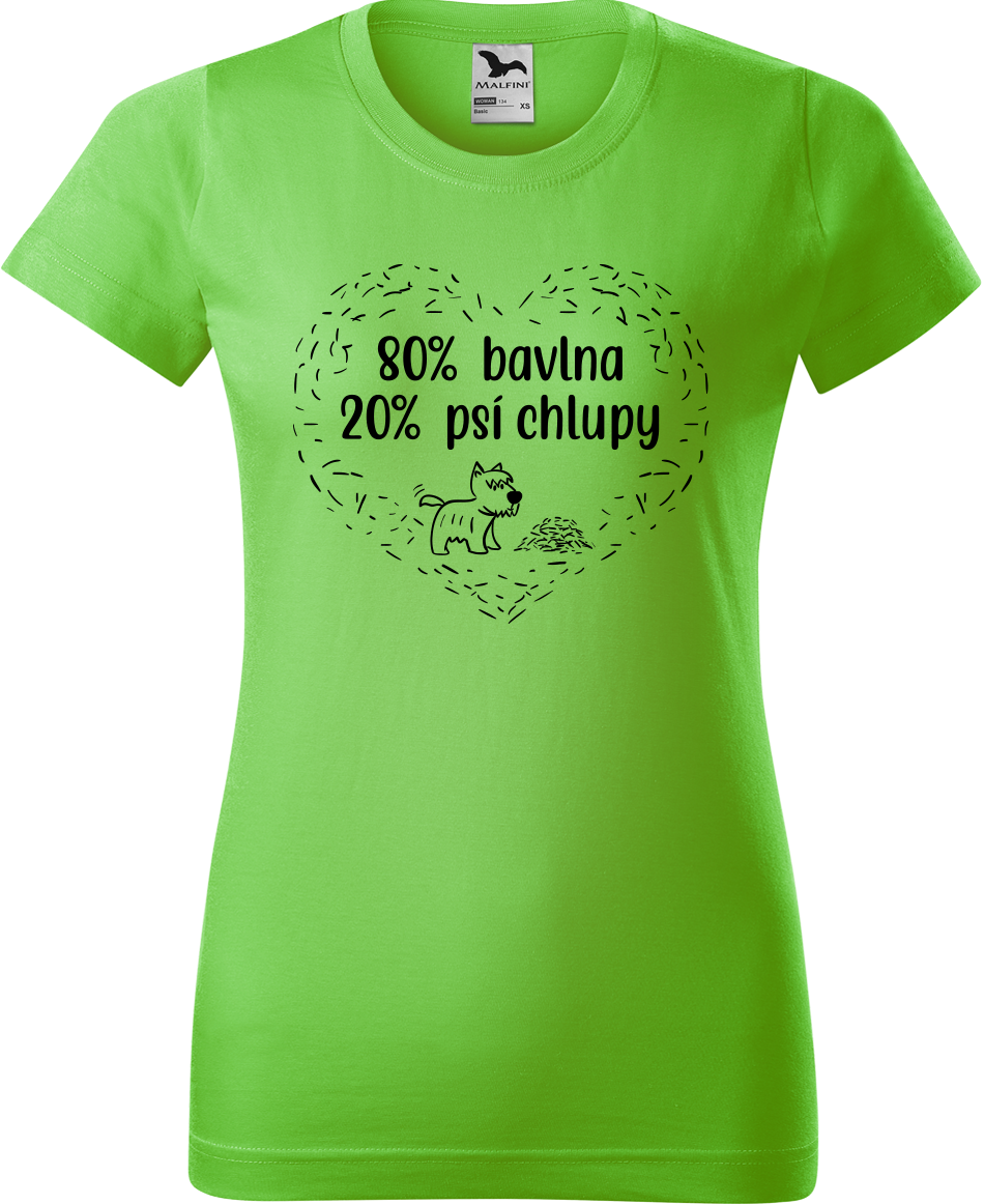 Tričko se psem - 80% bavlna, 20% psí chlupy Velikost: L, Barva: Apple Green (92)