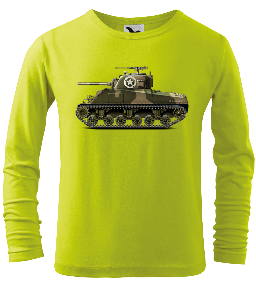 Dětské tričko s tankem - Sherman (dlouhý rukáv) Velikost: 6 let / 122 cm, Barva: Limetková (62), Délka rukávu: Dlouhý rukáv
