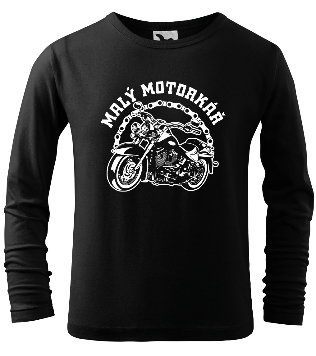 Dětské motorkářské tričko - Malý motorkář (dlouhý rukáv) Velikost: 4 roky / 110 cm, Barva: Černá (01), Délka rukávu: Dlouhý rukáv
