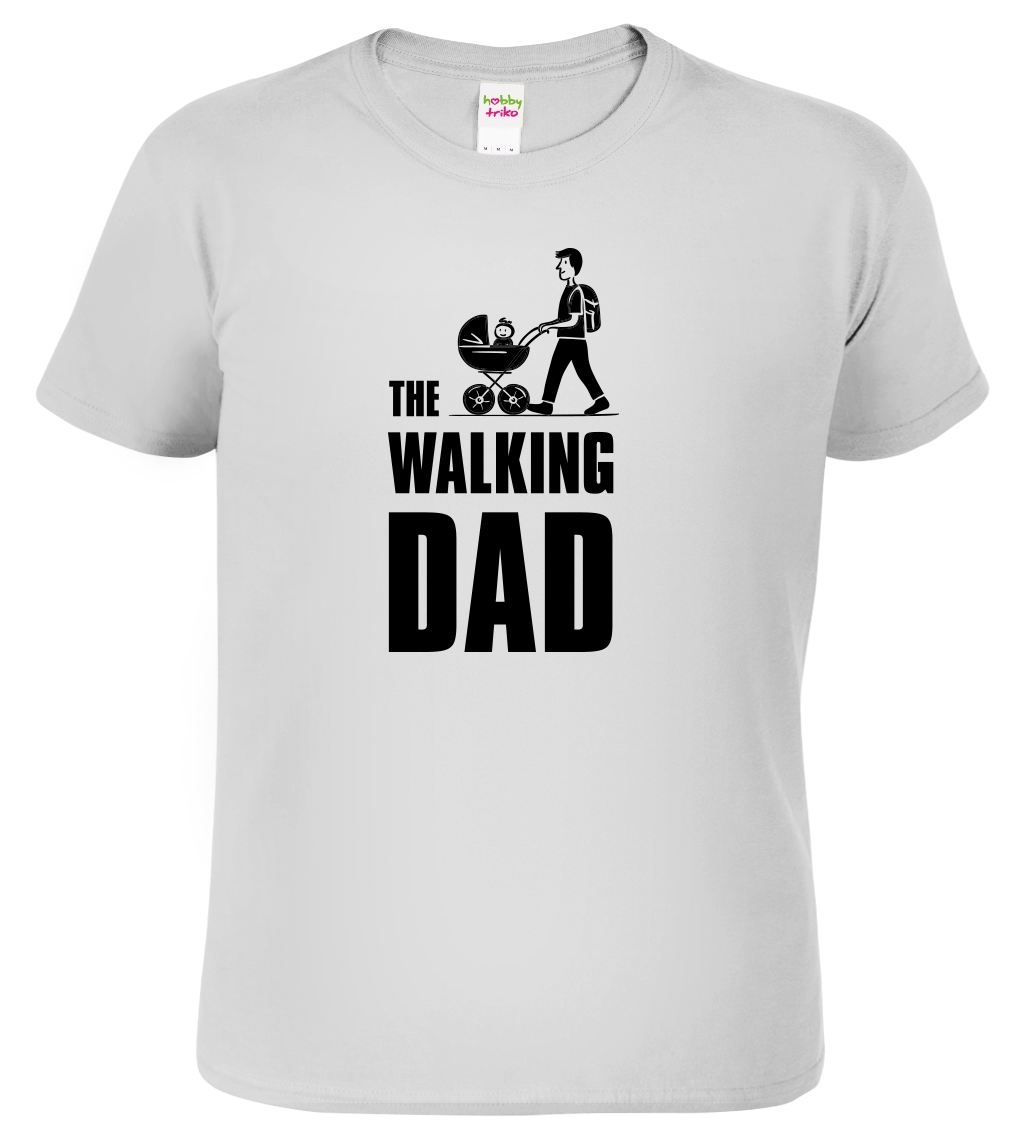 Tričko pro tátu - The Walking Dad Velikost: XL, Barva: Světle šedý melír (03)