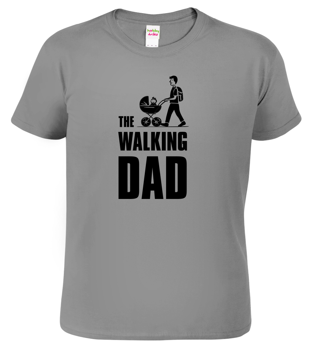 Tričko pro tátu - The Walking Dad Velikost: L, Barva: Tmavě šedý melír (12)