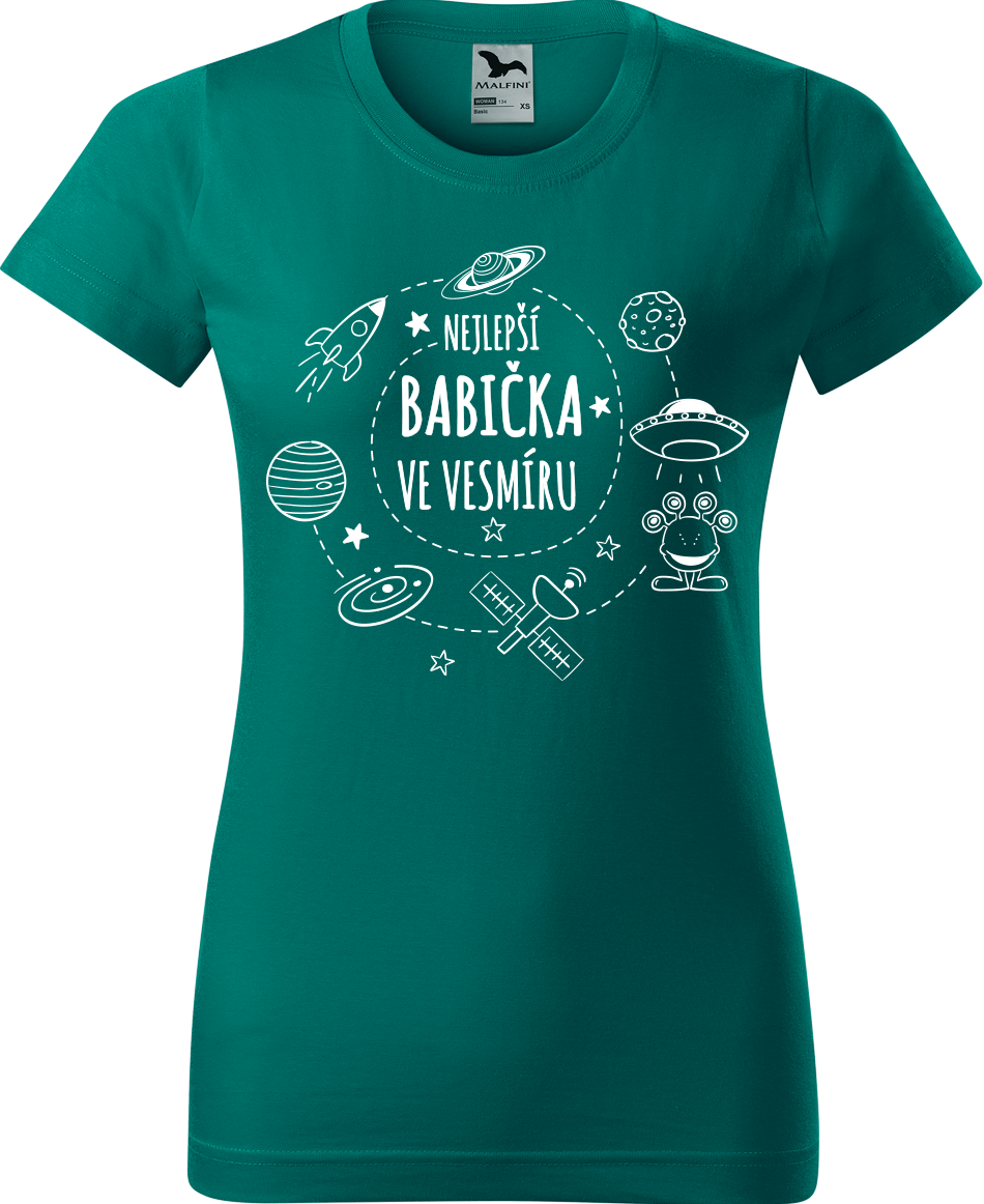 Tričko pro babičku - Nejlepší babička ve vesmíru Velikost: L, Barva: Emerald (19)