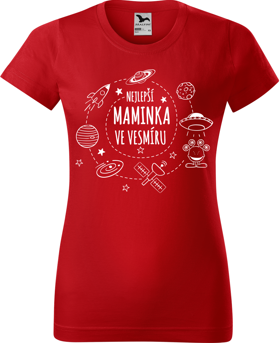 Tričko pro maminku - Nejlepší maminka ve vesmíru Velikost: XL, Barva: Červená (07)