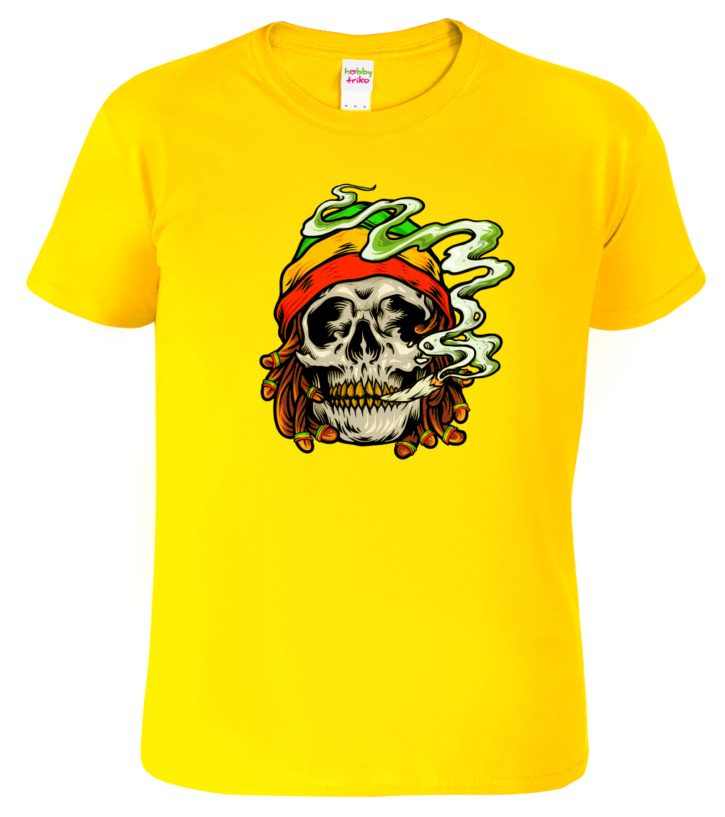 Tričko s marihuanou - Rasta Head Velikost: 2XL, Barva: Žlutá (04)