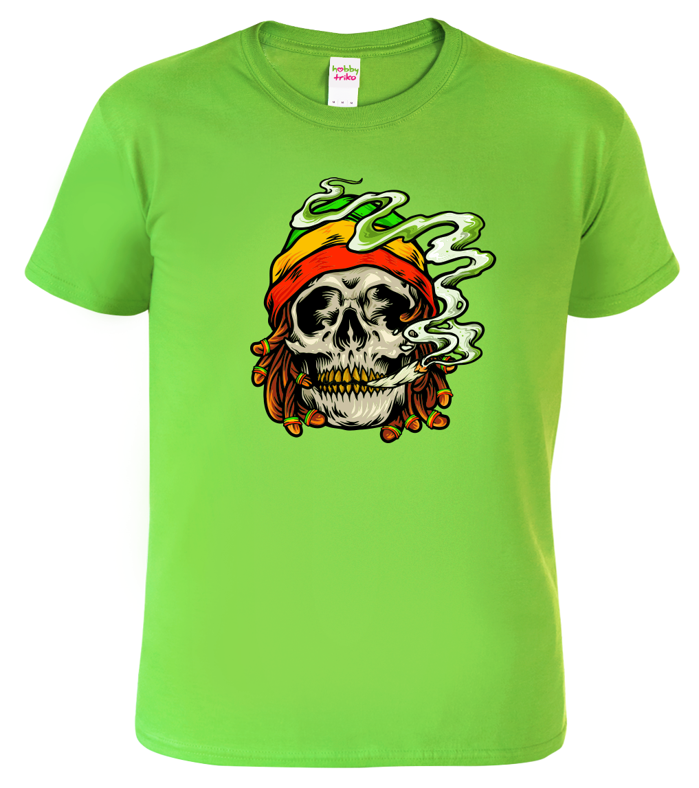 Tričko s marihuanou - Rasta Head Velikost: M, Barva: Apple Green (92)