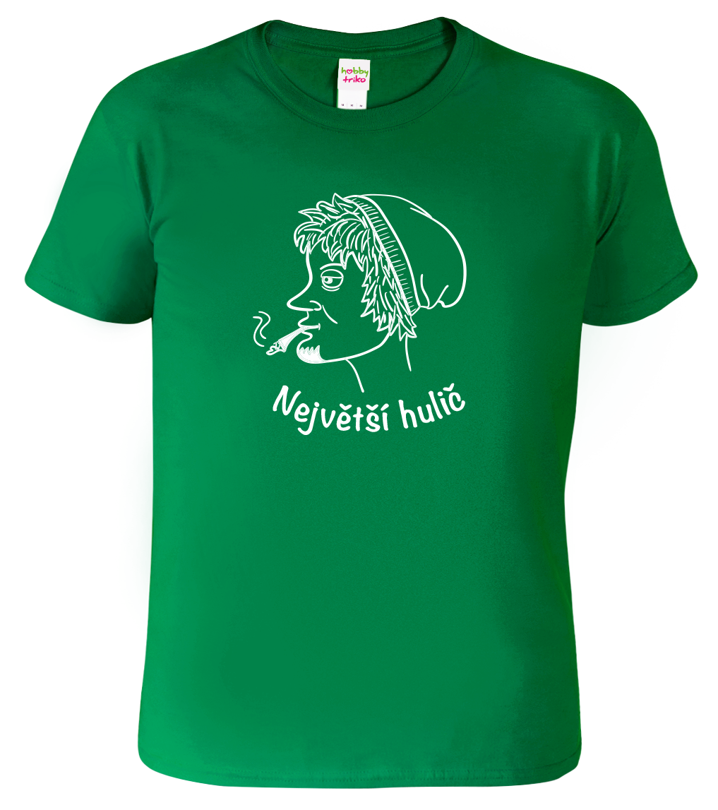 Tričko s marihuanou - Největší hulič Velikost: 2XL, Barva: Středně zelená (16)