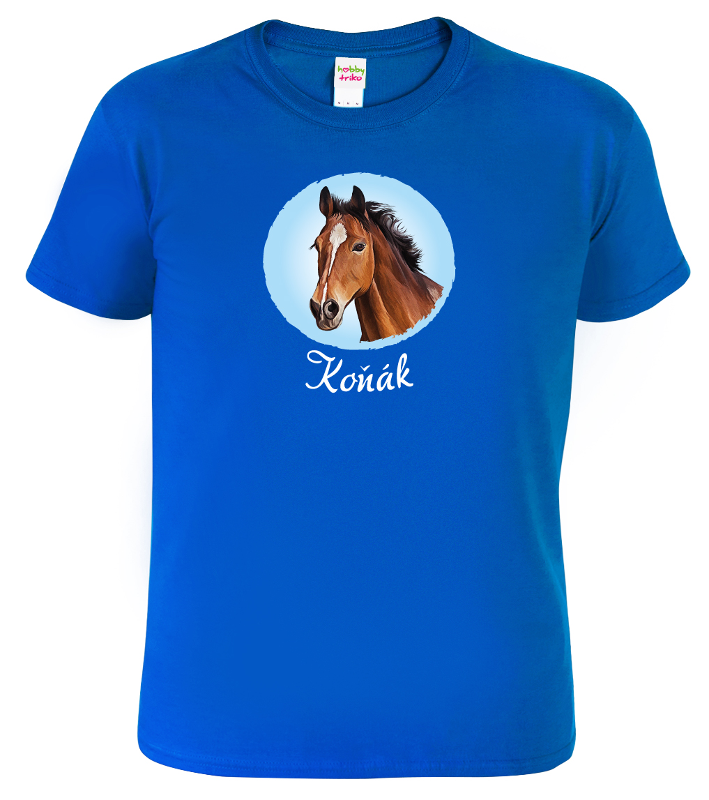 Pánské tričko s koněm - Koňák Velikost: XL, Barva: Královská modrá (05)