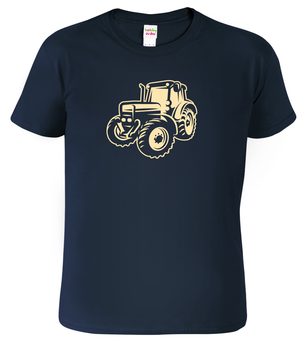 Tričko s traktorem - Moderní traktor Velikost: S, Barva: Námořní modrá (02)