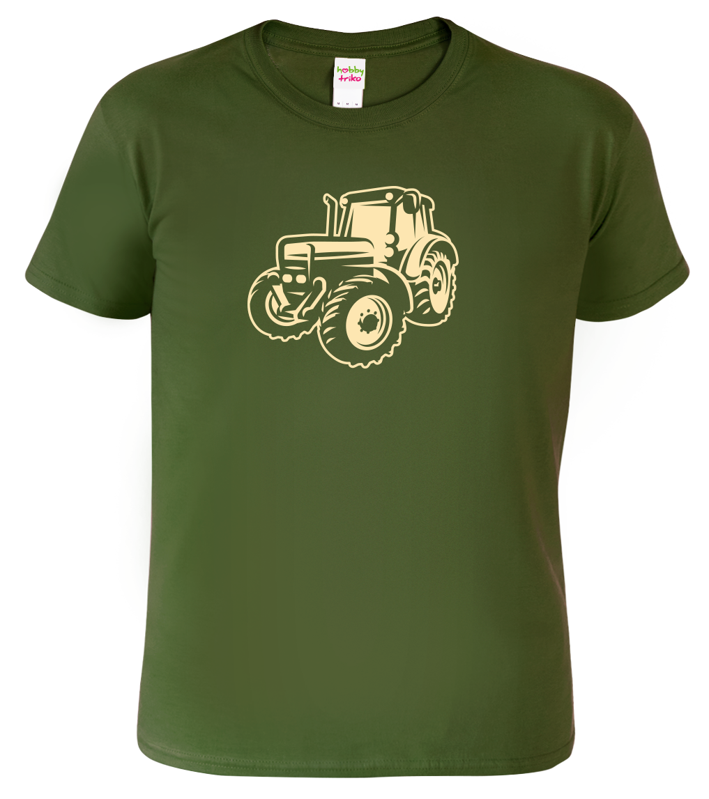 Tričko s traktorem - Moderní traktor Velikost: S, Barva: Military (69)