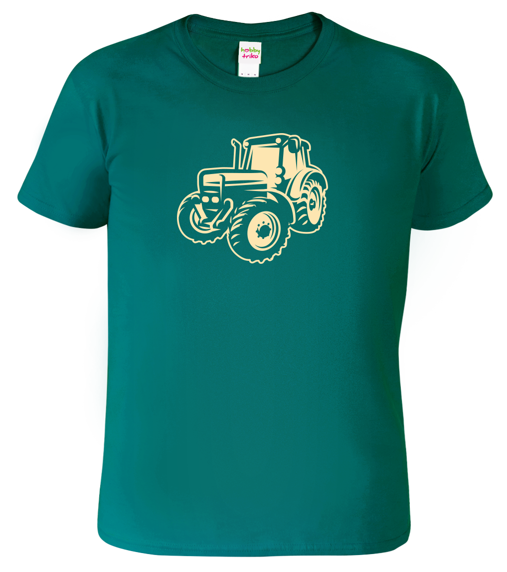 Tričko s traktorem - Moderní traktor Velikost: S, Barva: Emerald (19)
