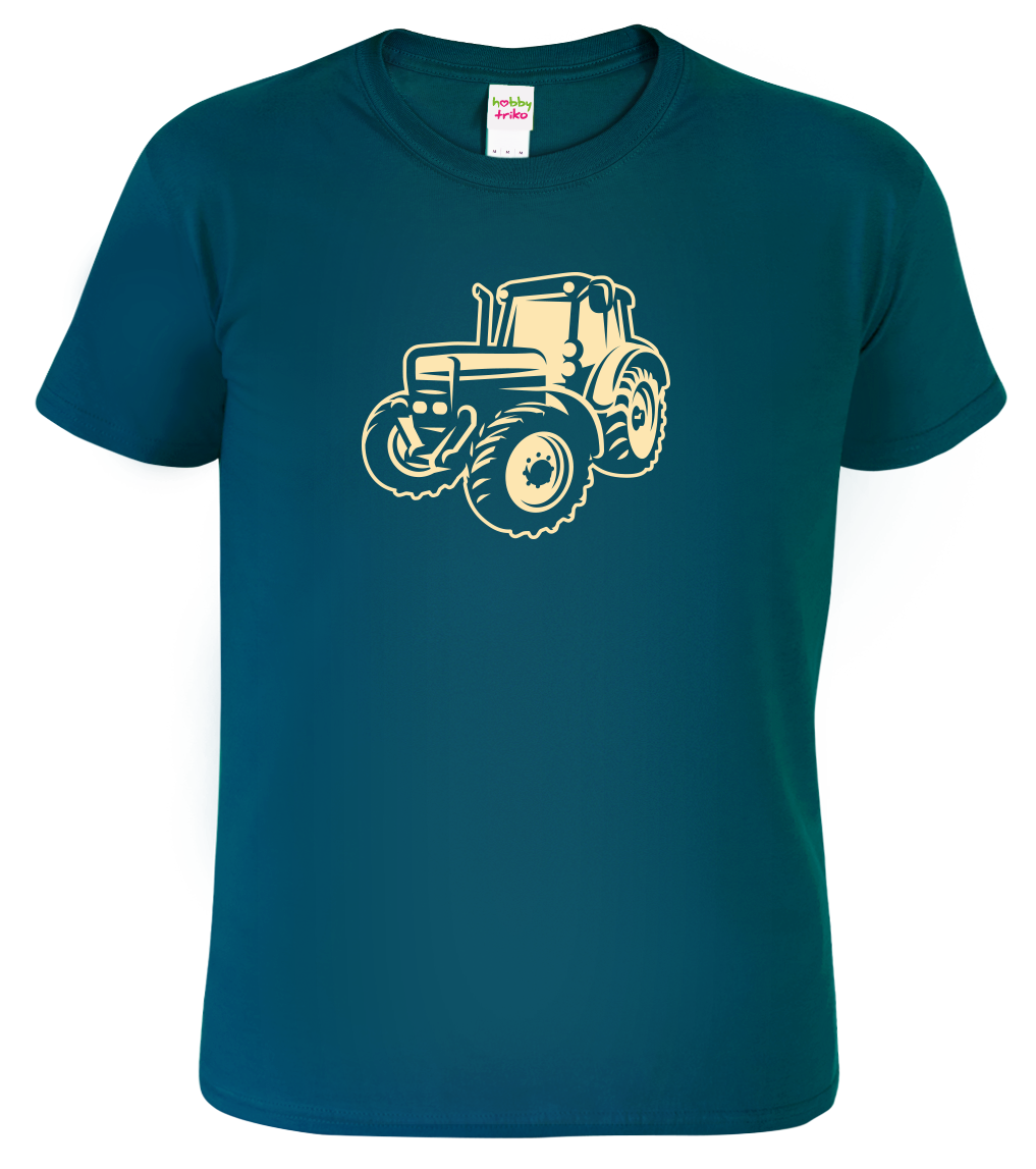 Tričko s traktorem - Moderní traktor Velikost: S, Barva: Petrolejová (93)