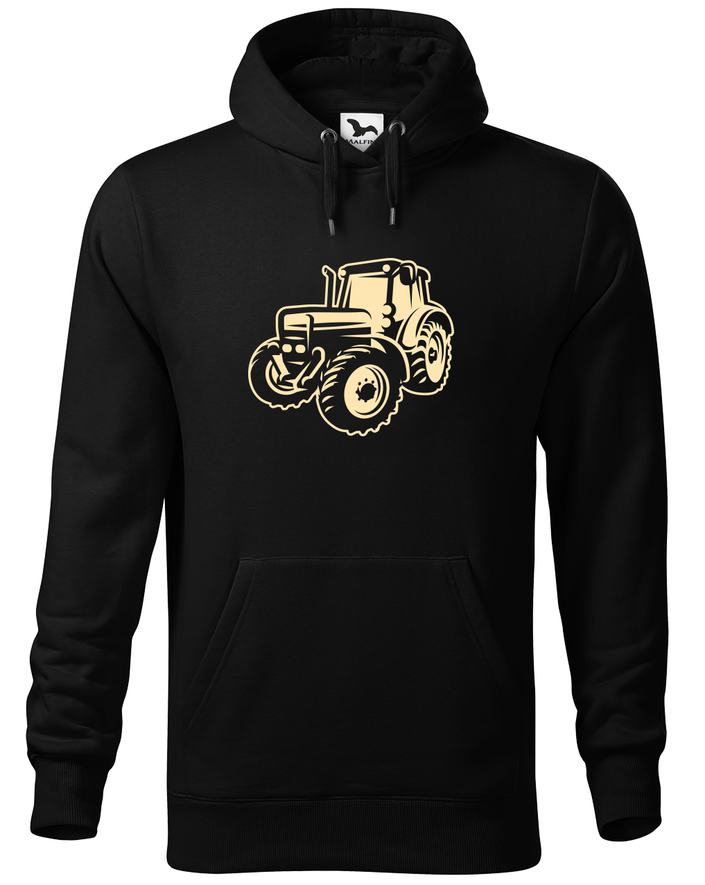 Mikina s traktorem - Moderní traktor Velikost: S, Barva: Černá