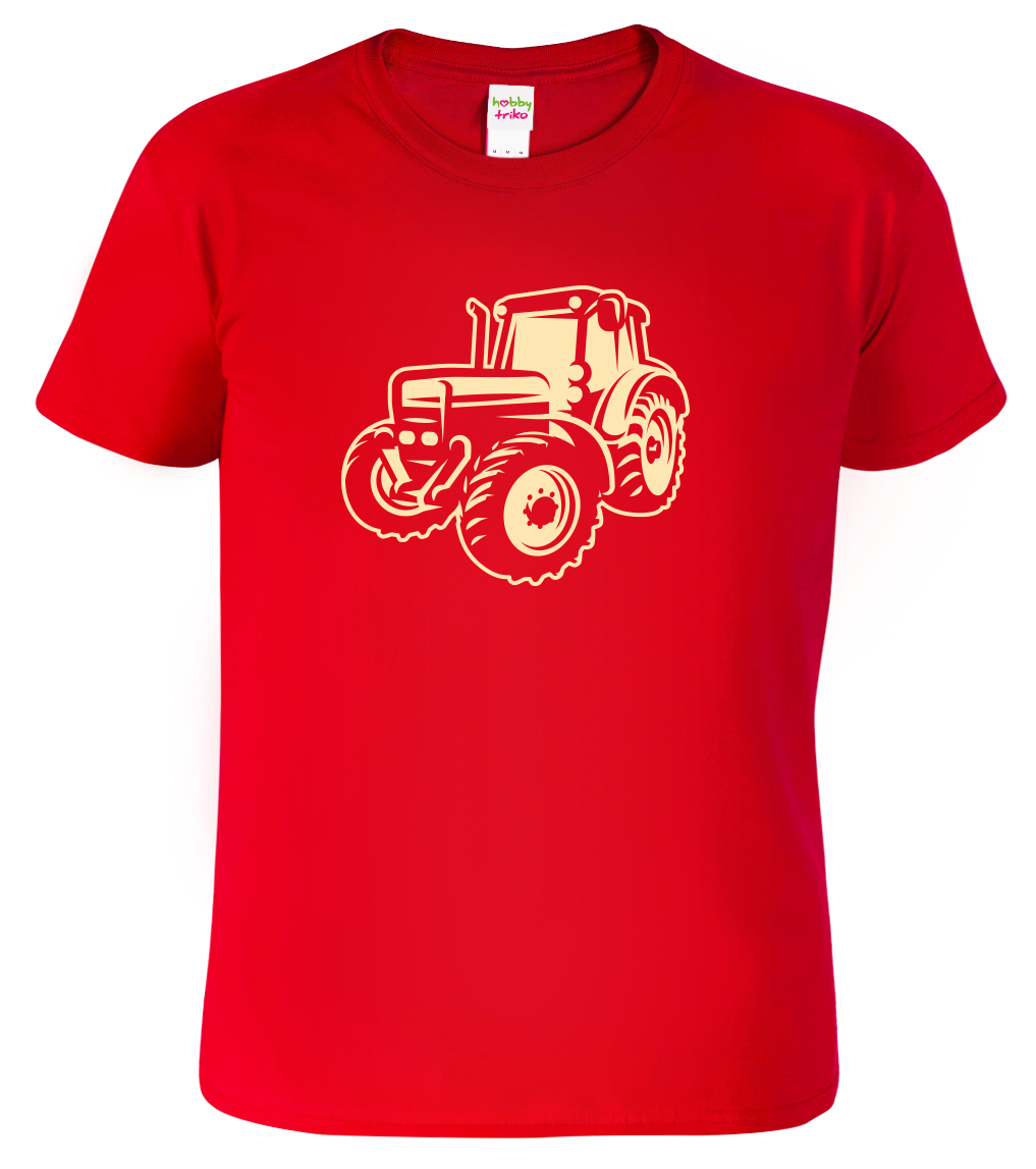 Dětské tričko s traktorem - Moderní traktor Velikost: 6 let / 122 cm, Barva: Červená (07)