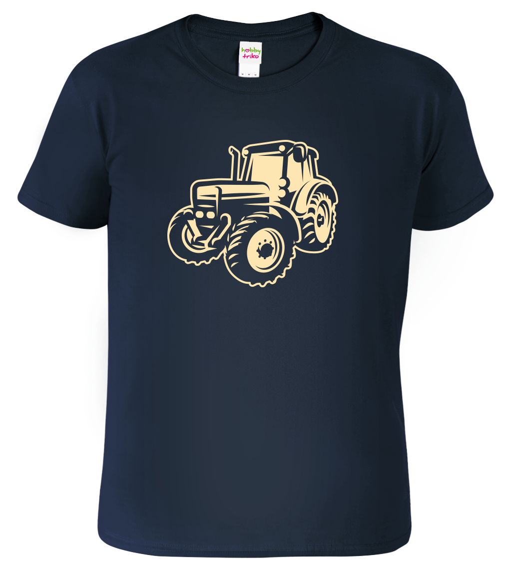 Dětské tričko s traktorem - Moderní traktor Velikost: 4 roky / 110 cm, Barva: Námořní modrá (02)