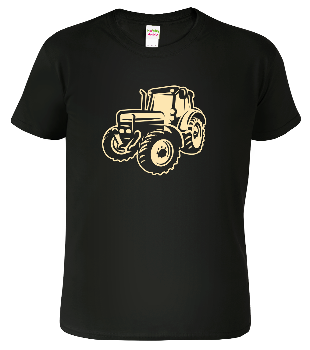 Dětské tričko s traktorem - Moderní traktor Velikost: 4 roky / 110 cm, Barva: Černá (01)