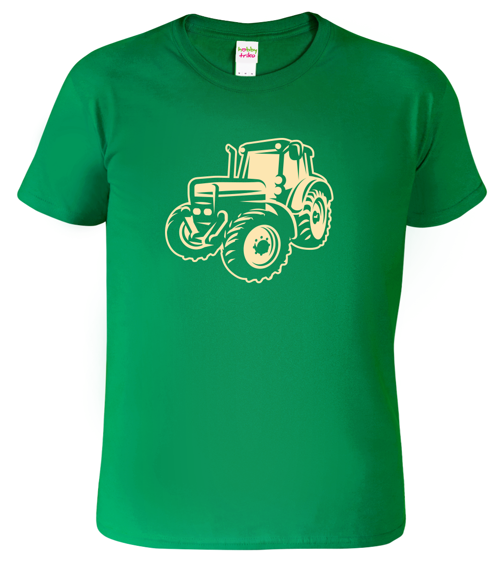 Dětské tričko s traktorem - Moderní traktor Velikost: 4 roky / 110 cm, Barva: Středně zelená (16)