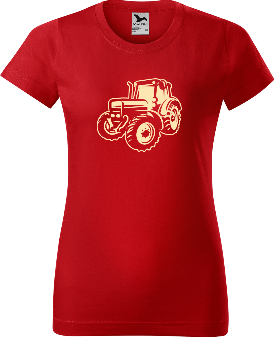 Tričko s traktorem - Moderní traktor Velikost: S, Barva: Červená (07)