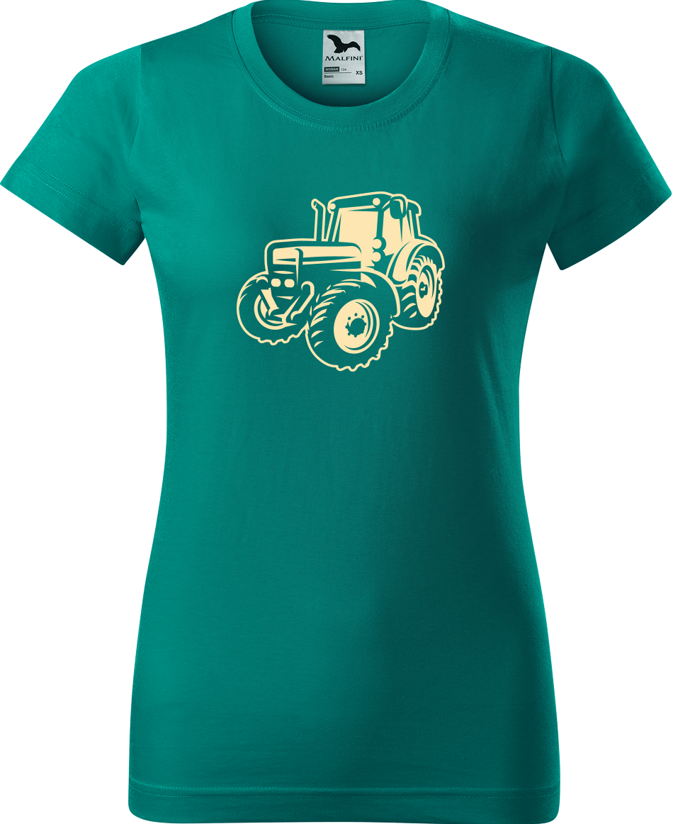 Tričko s traktorem - Moderní traktor Velikost: S, Barva: Emerald (19)