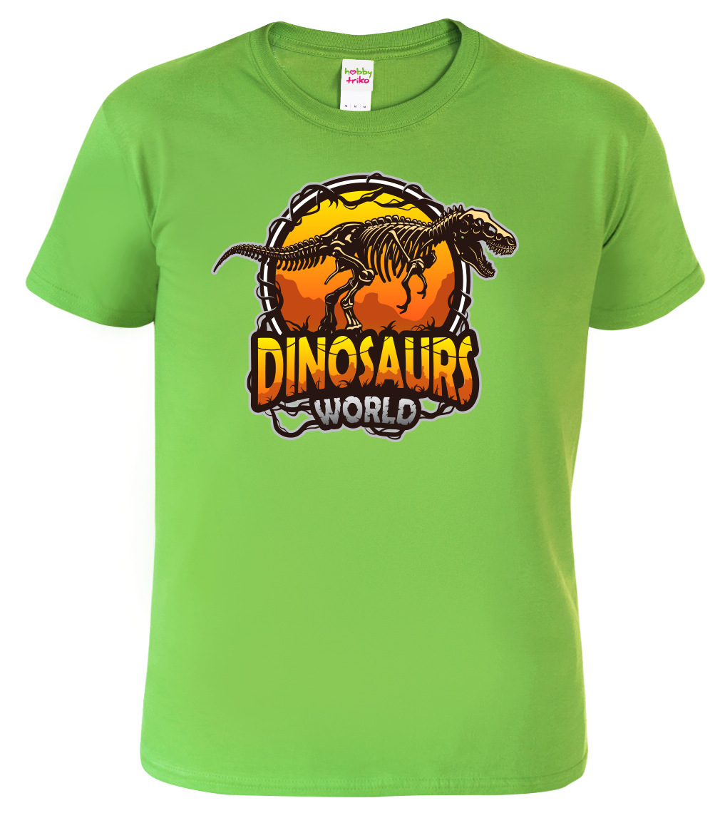 Dětské tričko s dinosaurem - Dinosaurs world Velikost: 4 roky / 110 cm, Barva: Apple Green (92)