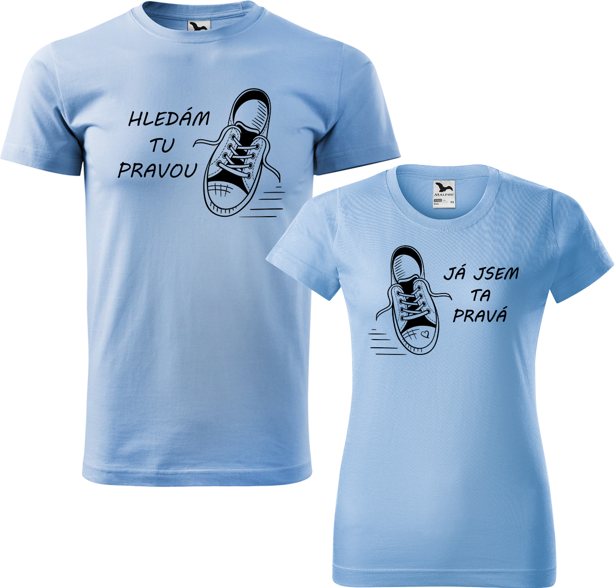 Trička pro páry - Kecky Barva: Nebesky modrá (15), Velikost dámské tričko: S, Velikost pánské tričko: S