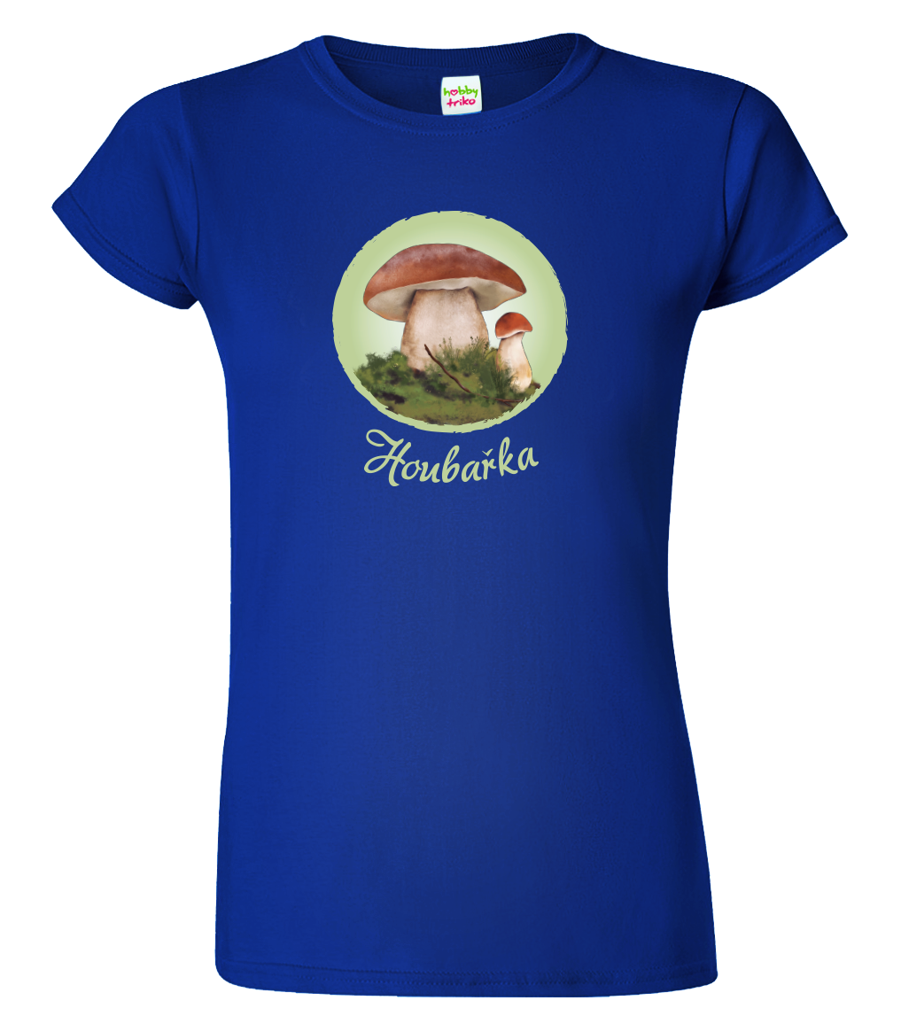 Dámské tričko pro houbaře - Houbařka Velikost: XL, Barva: Královská modrá (05)