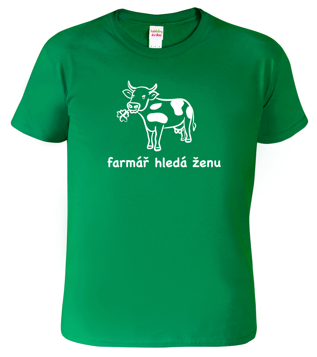 Tričko pro farmáře - Farmář hledá ženu Velikost: 2XL, Barva: Středně zelená (16)