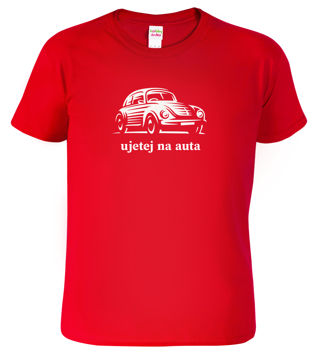 Pánské tričko s autem - Ujetej na auta Velikost: L, Barva: Červená (07)