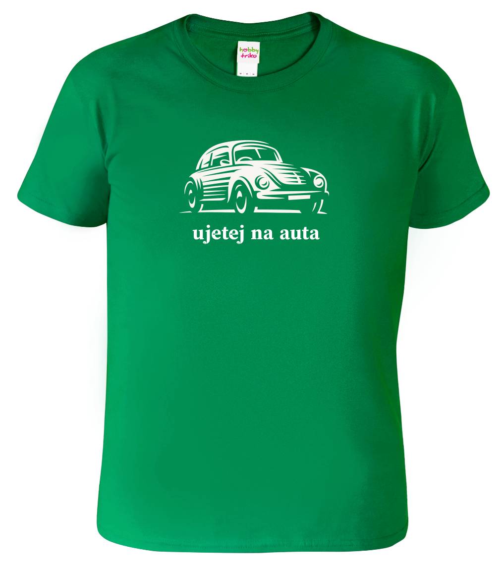 Pánské tričko s autem - Ujetej na auta Velikost: 2XL, Barva: Středně zelená (16)