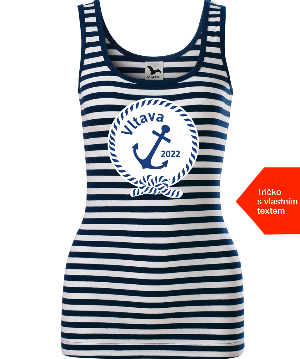 Dámské vodácké tričko s vlastním potiskem - Námořnický uzel Barva: Námořnické, Velikost dámské tričko: L