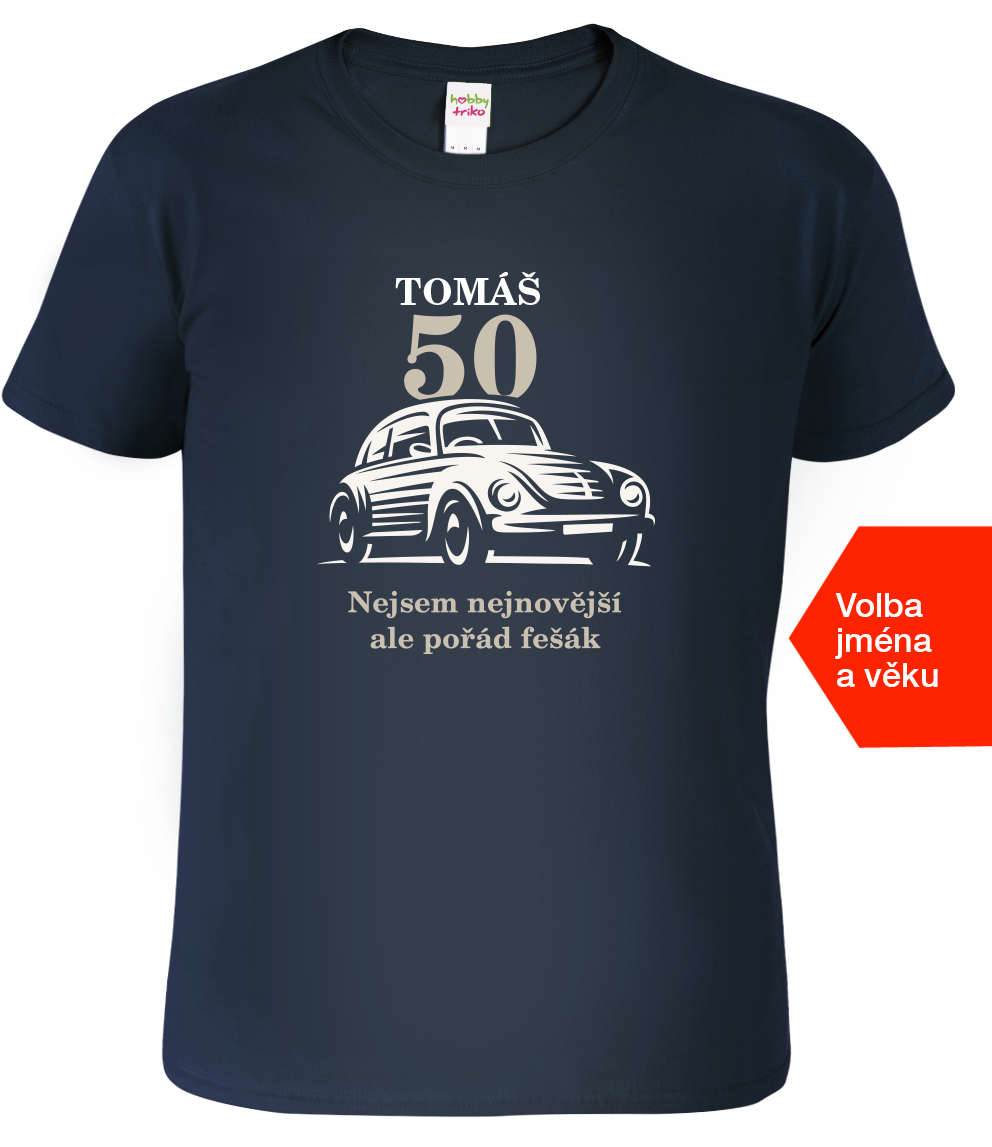 Pánské tričko s autem - Pořád fešák Velikost: L, Barva: Námořní modrá (02)