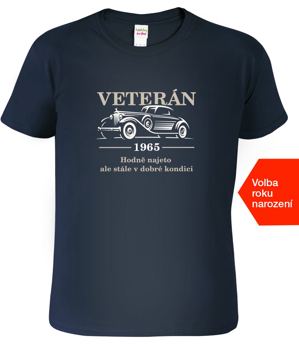 Pánské tričko s autem - Veterán Velikost: XL, Barva: Námořní modrá (02)
