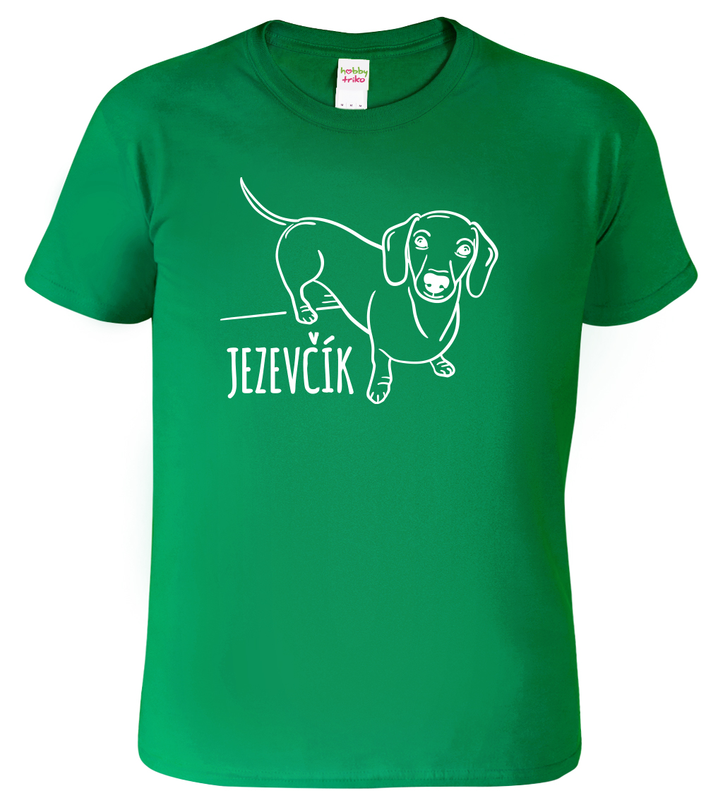 Pánské tričko s jezevčíkem - Jezevčík Velikost: 4XL, Barva: Středně zelená (16), Střih: pánský