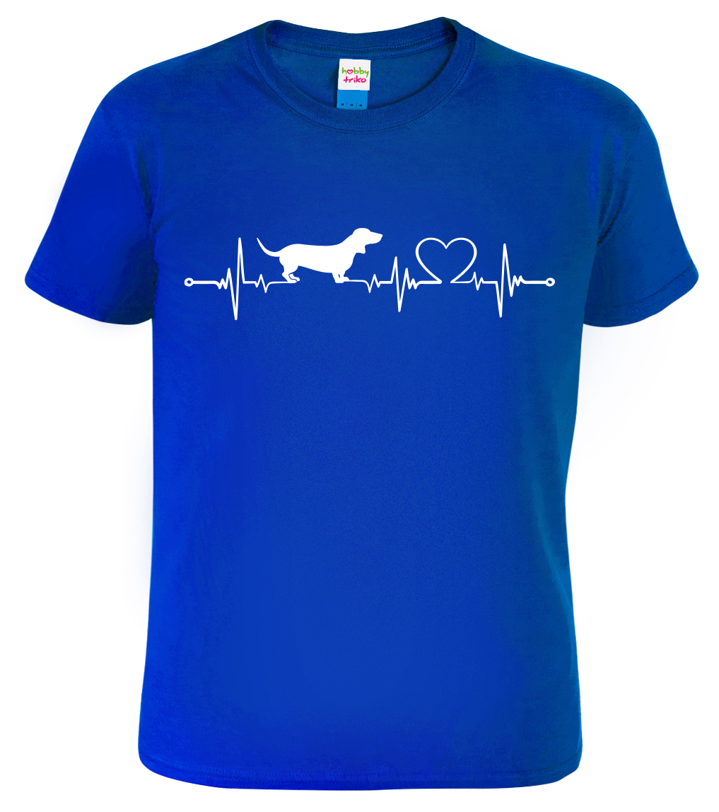 Pánské tričko s jezevčíkem - Tep Velikost: XL, Barva: Královská modrá (05), Střih: pánský