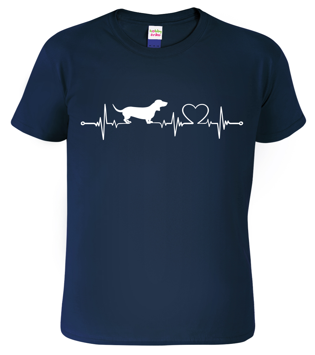 Pánské tričko s jezevčíkem - Tep Velikost: M, Barva: Námořní modrá (02), Střih: pánský