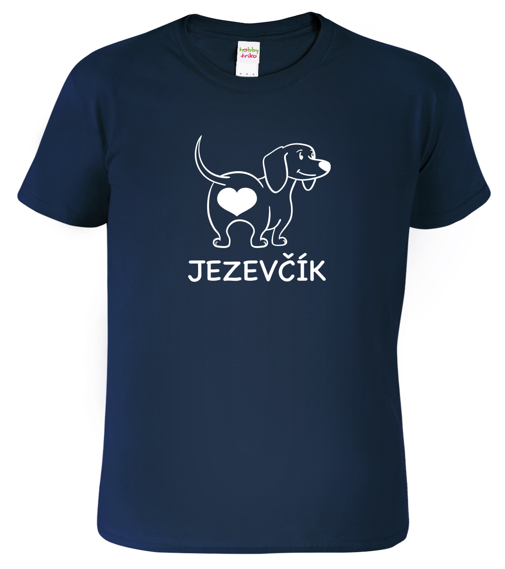 Pánské tričko s jezevčíkem - Love jezevčík Velikost: 4XL, Barva: Námořní modrá (02), Střih: pánský