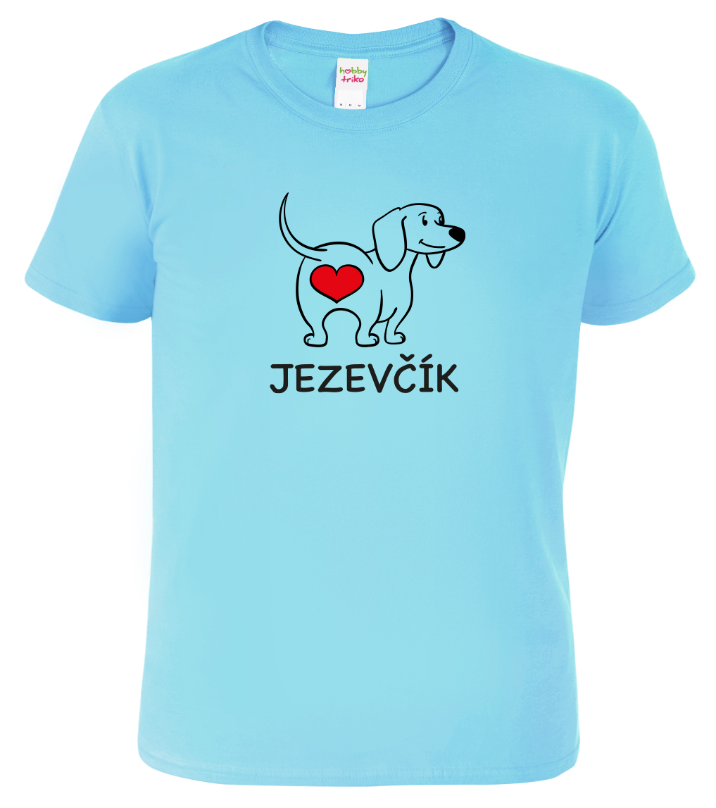 Pánské tričko s jezevčíkem - Love jezevčík Velikost: M, Barva: Nebesky modrá (15), Střih: pánský